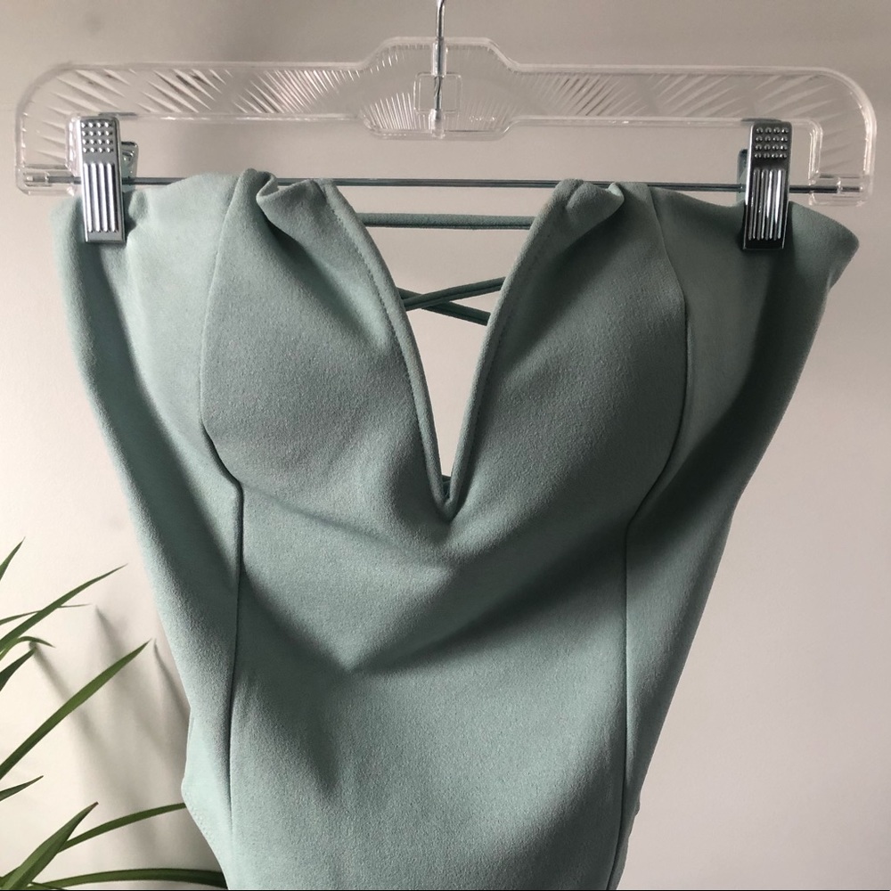 Light Blue Strapless Bodysuit